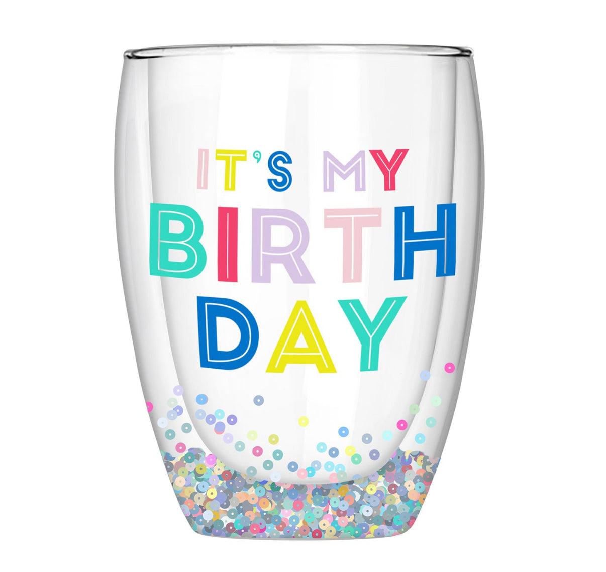 Stemless Double Wall Wine Glass- It’s My Birthday