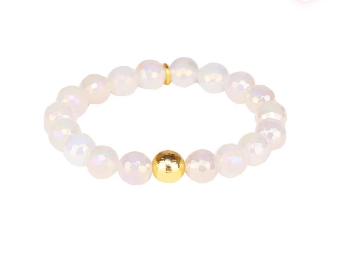 Melange Beaded Bracelet- Snow