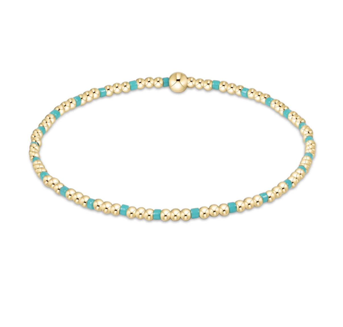 egirl Hope Sincerity Pattern 2mm Bead Bracelet - turquoise