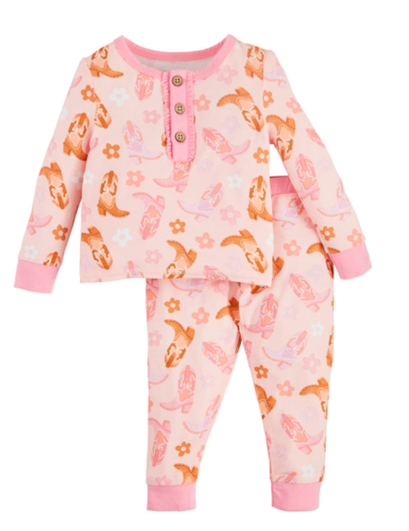 Pink Cowboy Pajama Set