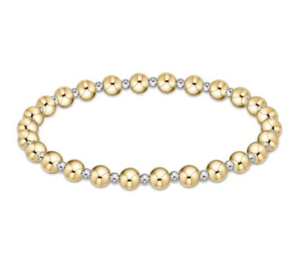 Classic Grateful Pattern 5mm Bead Bracelet- Mixed Metal