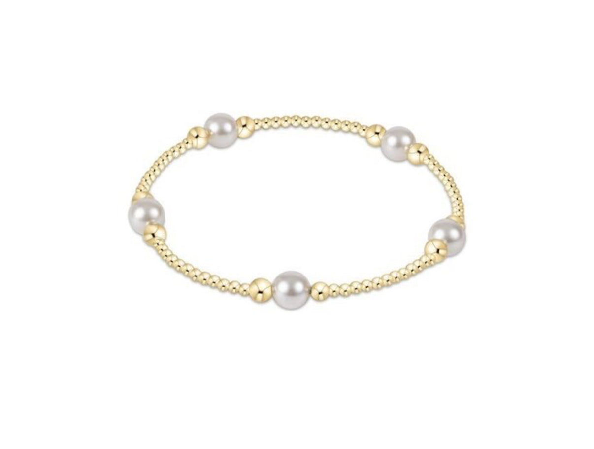Purpose Pearl 6mm Bead Bracelet- Gold