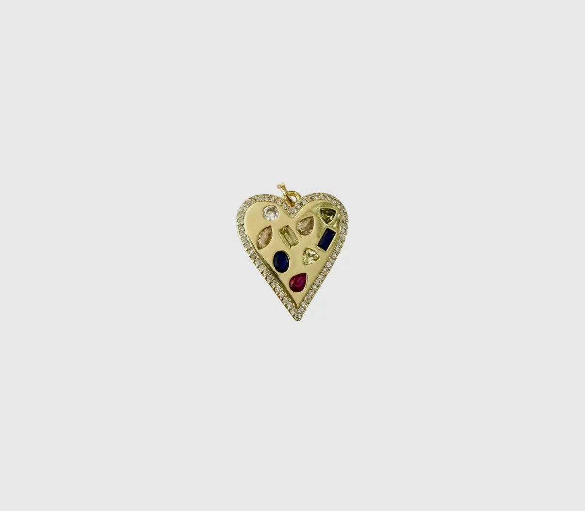 Multi Gem Heart Charm