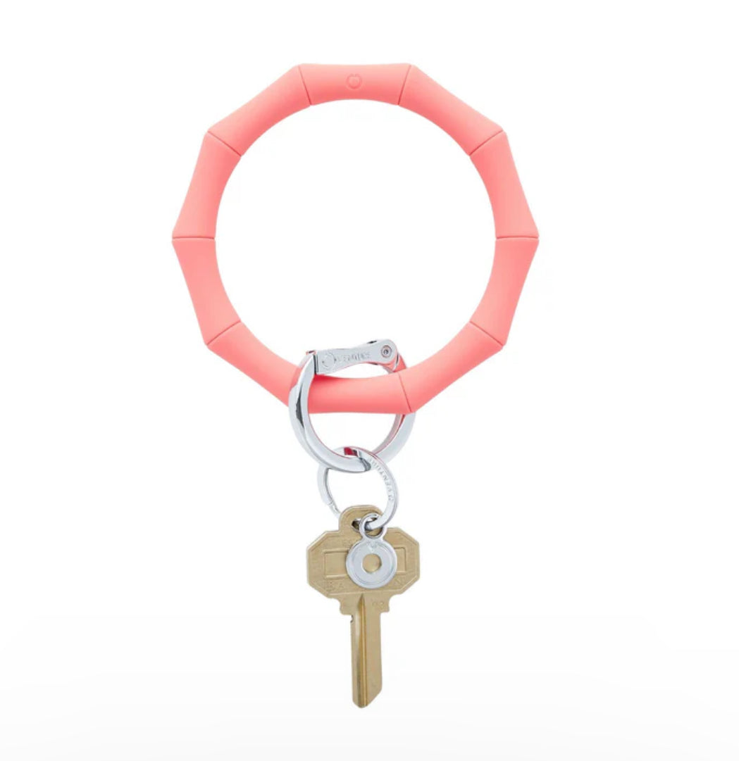 Silicone Big O® Key Ring - Coral Reef Bamboo