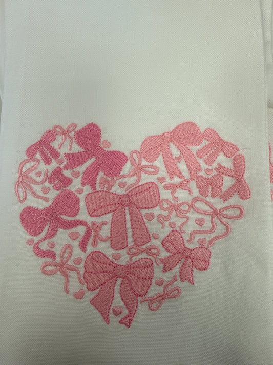 Bow Heart Tea Towel