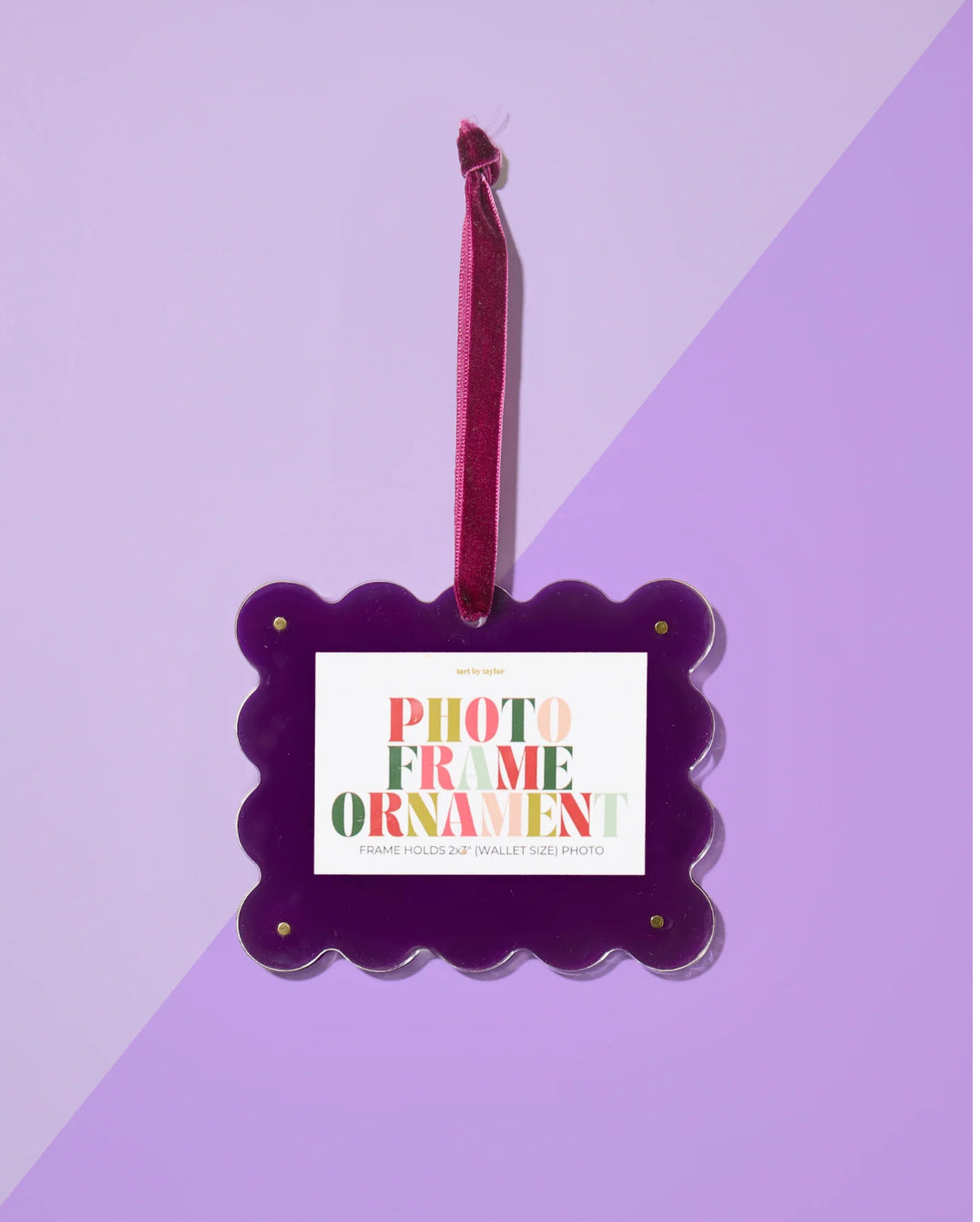 Scalloped Frame Ornament - Plum
