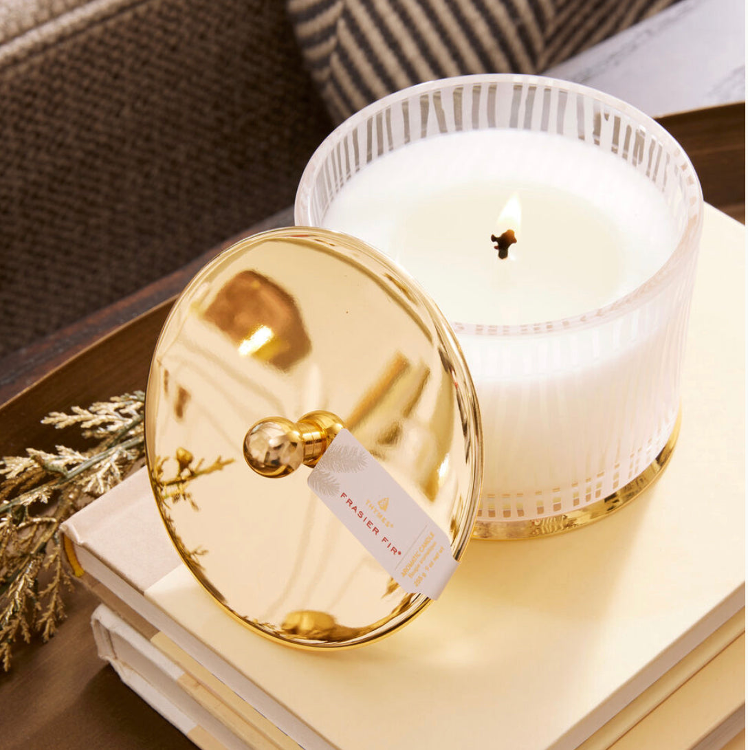 Frasier Fir Gilded Frosted Wood Grain Candle 9oz