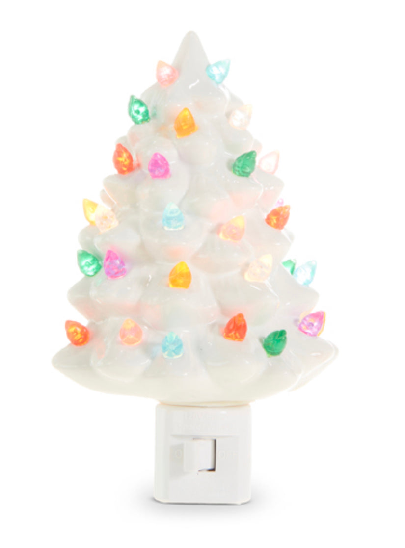 6" Vintage White Tree Night Light