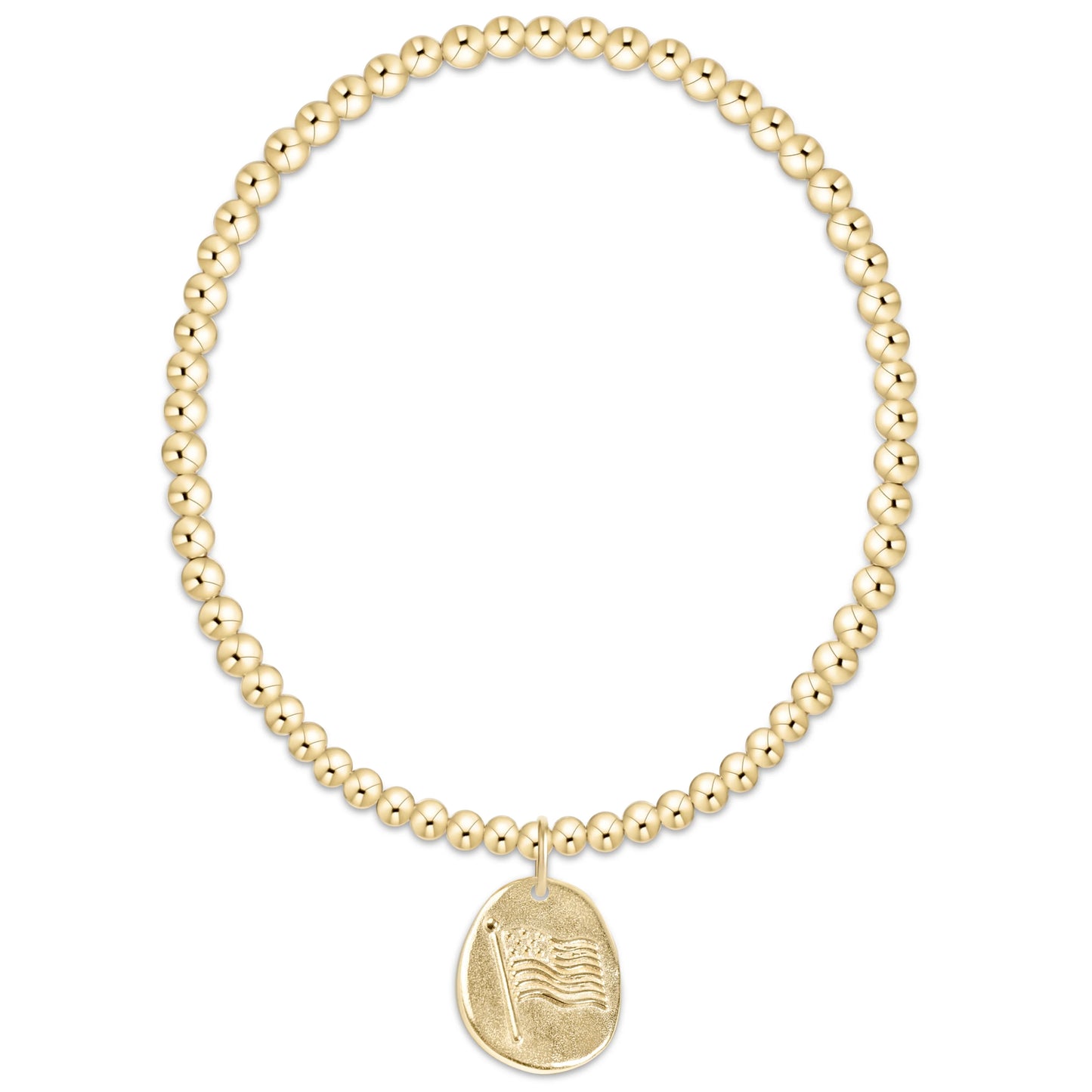 Classic gold 3mm bracelet - inspire Americana gold disk