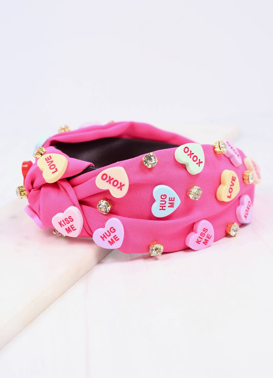 Sweet Nothings Heart Headband HOT PINK