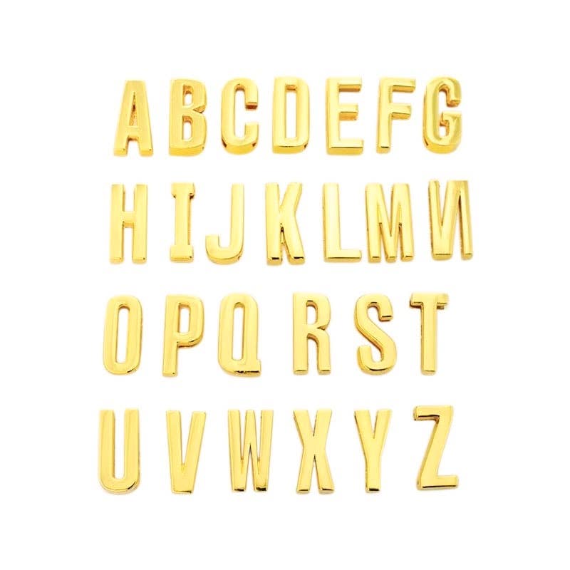 Gold Slide on Scarf Initials- Individual: Set from A-Z