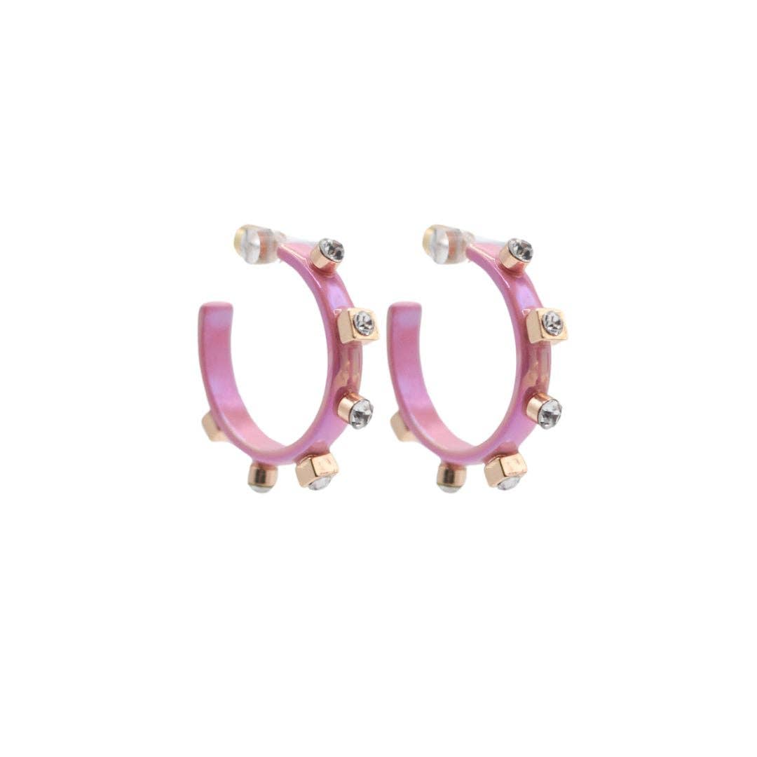 Smith & Co. Rose Metal Hoop - Crystal