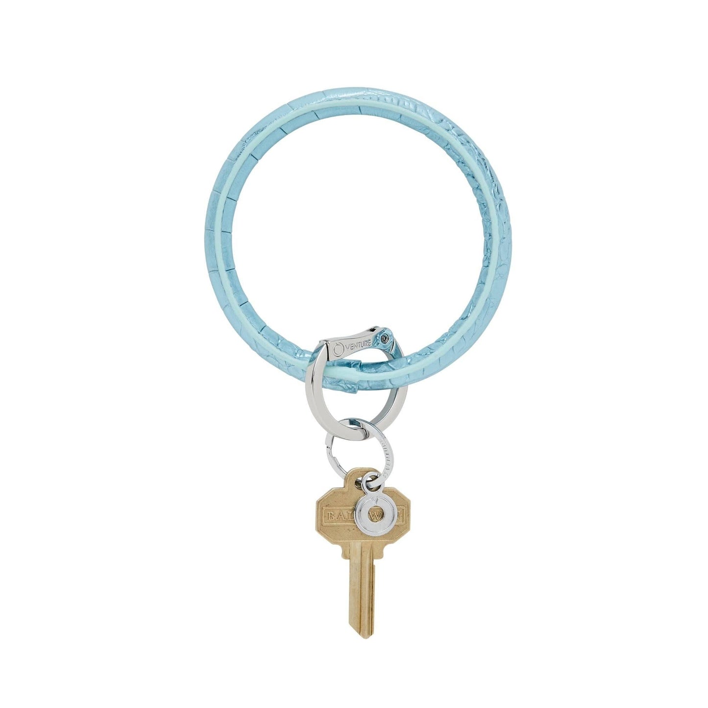 Leather Big O® Key Ring - On The Rocks Croc-Embossed