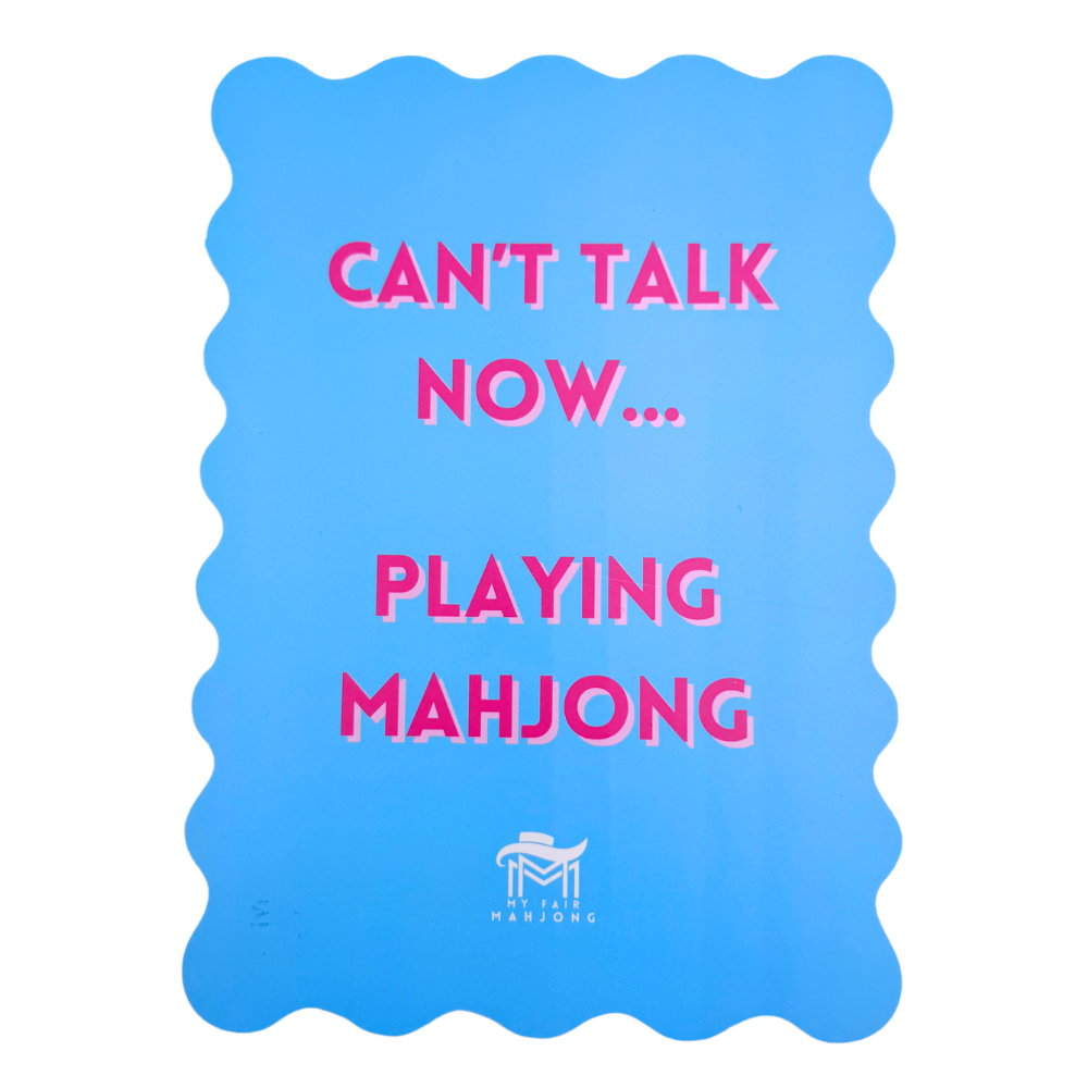 MAHJONG SHUFFLE CARD  |  Scalloped Edges & Bright Colors  |  Sized to Store with Mahjong League Cards: 03-BLUE- CANT TALK