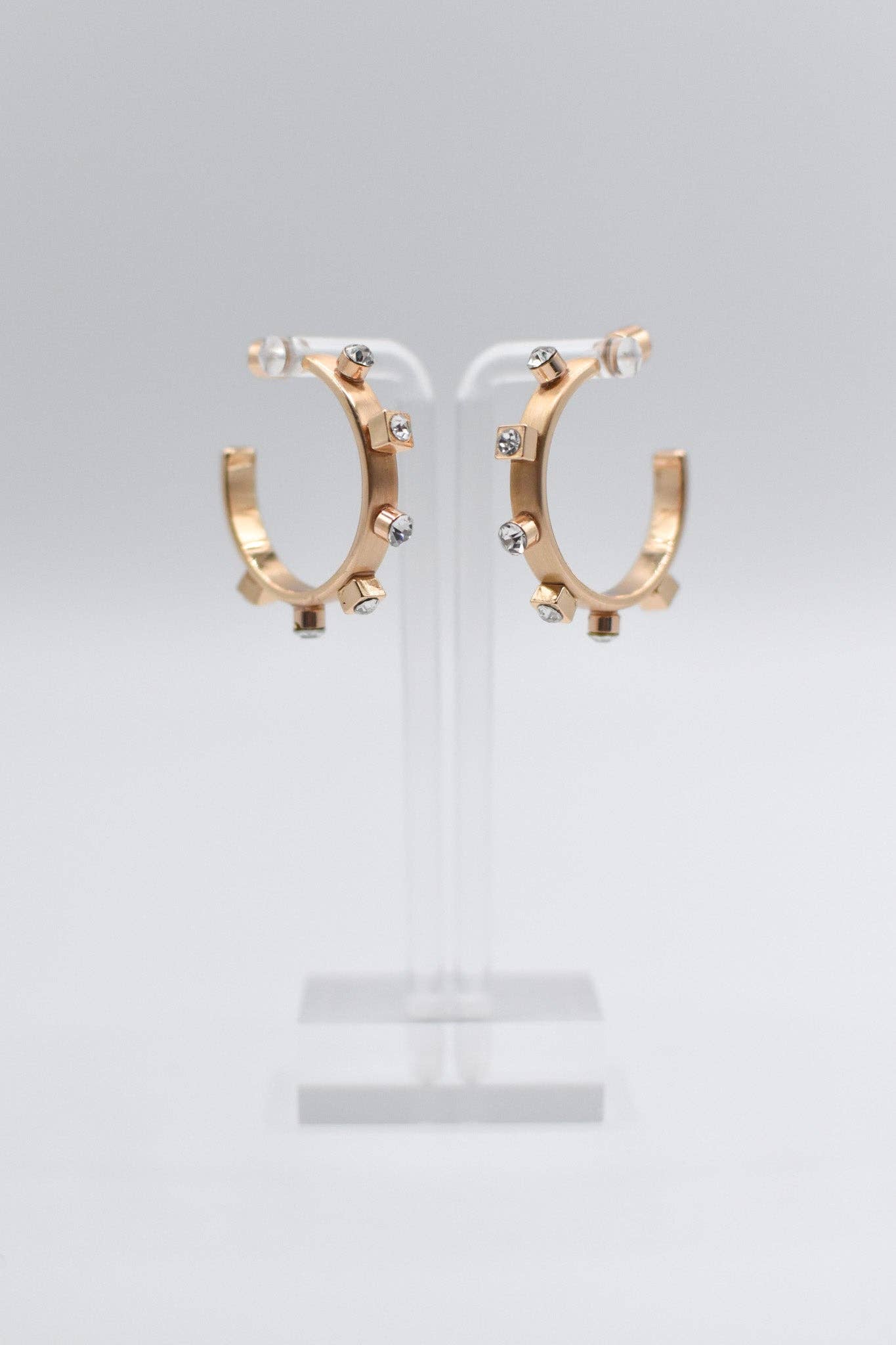 Smith & Co. Gold Metal Hoop - Crystal