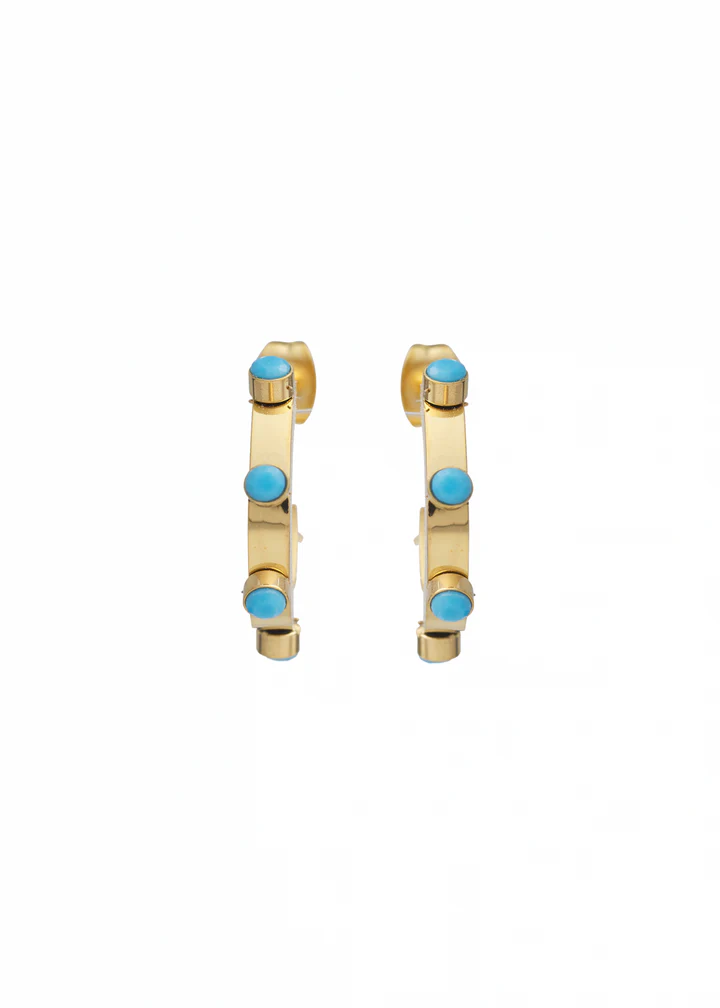 Belle Turquoise Hoops