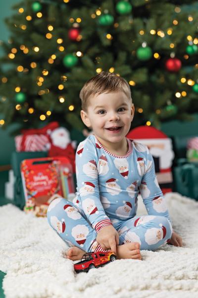 Blue Santa Glow Pajamas