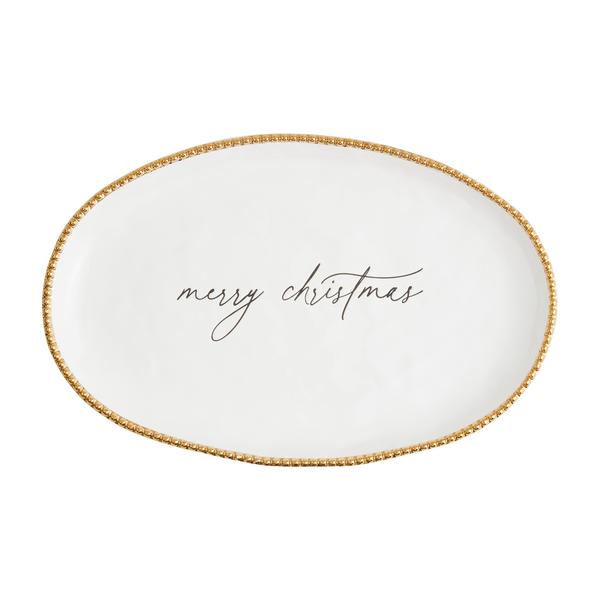 Christmas Gold Beaded Platter
