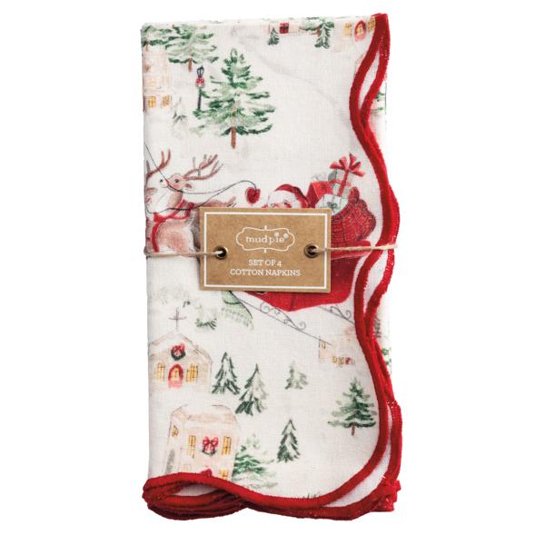 Christmas Scallop Napkin Set