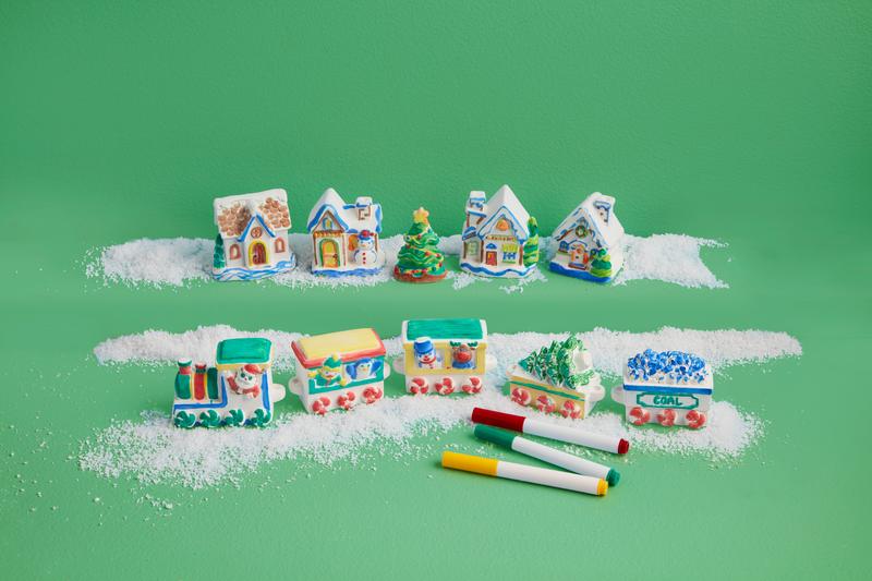 Christmas Color-Me Train or Village Set