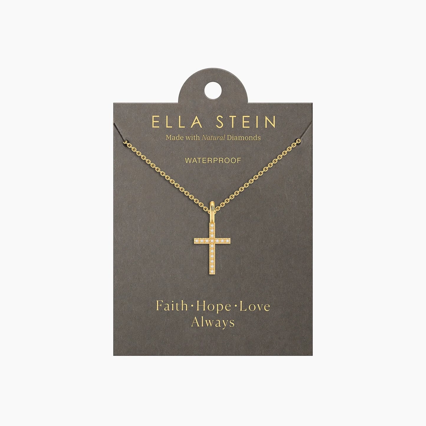 Gold Believe Cross Pendant Necklace