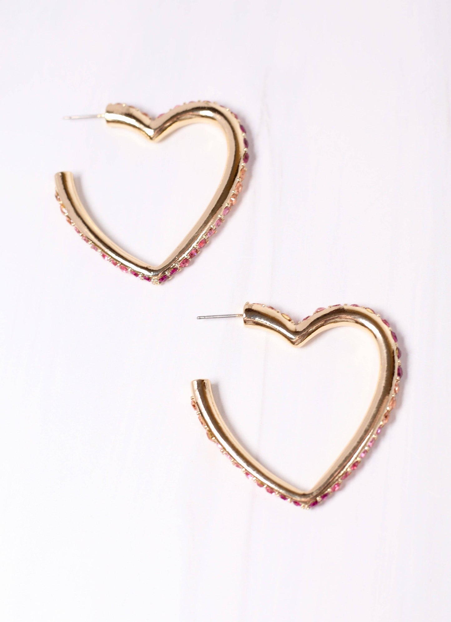 Saint Valentine CZ Heart Earring PINK MULTI: