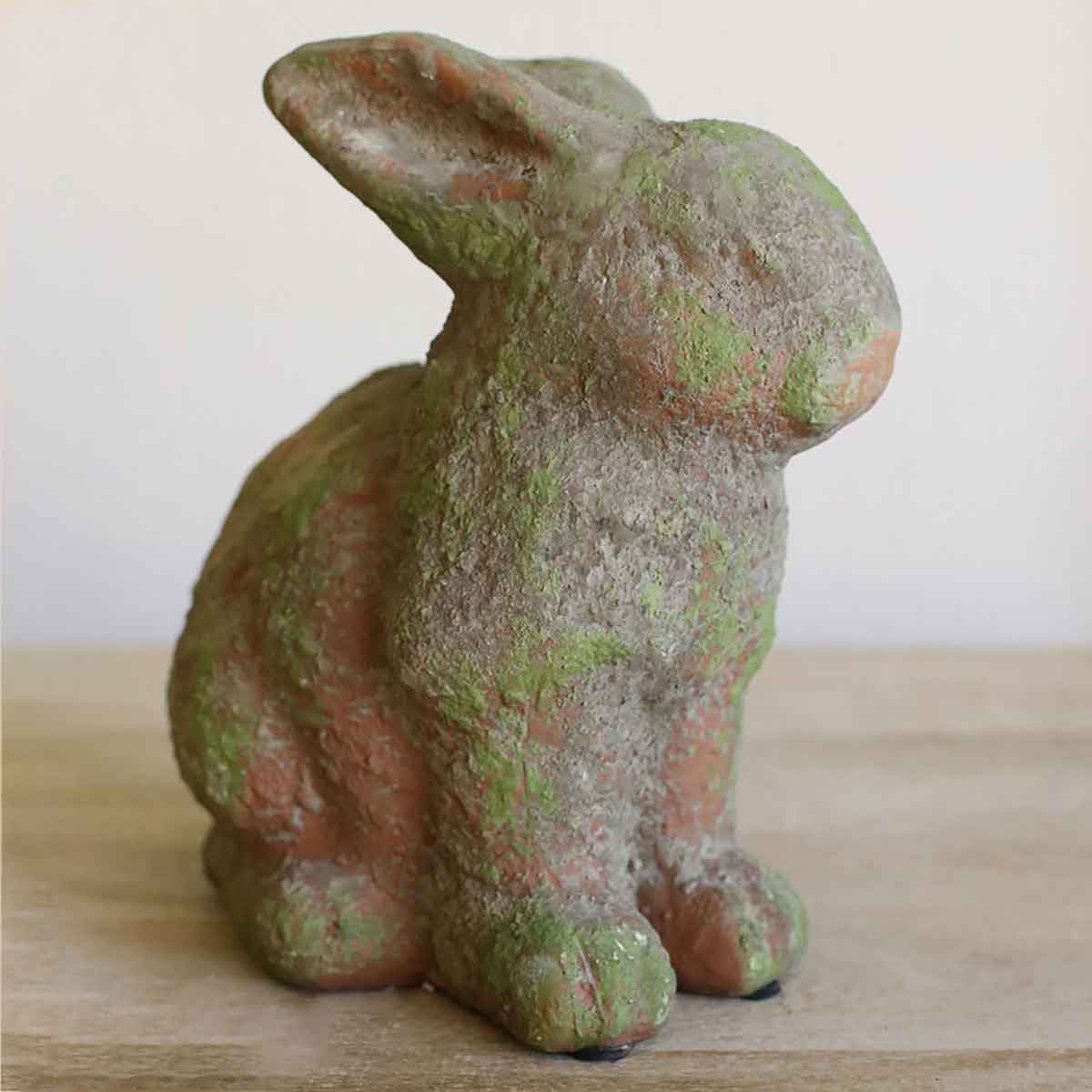 Terracotta Sitting Bunny Decor Antique Green 8.25x8.5x5.5