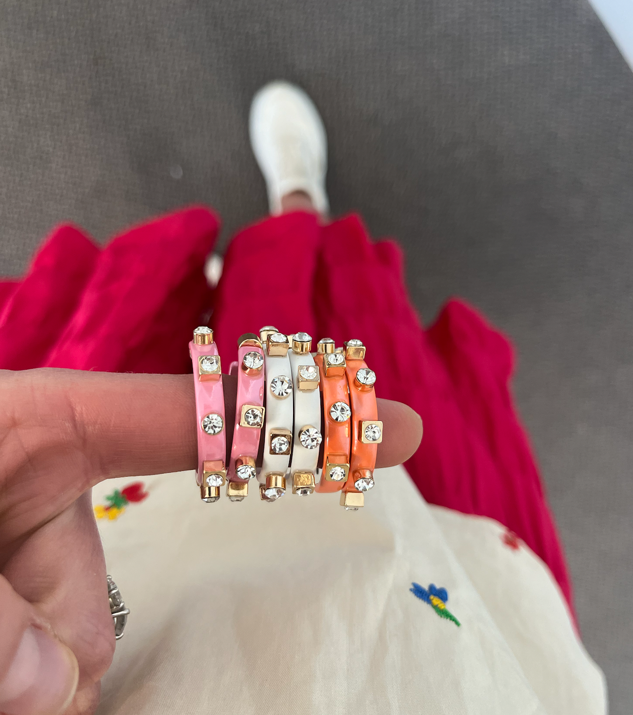 Smith & Co. Rose Metal Hoop - Crystal