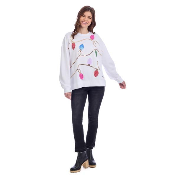 Holiday White Sparkle Sweatshirt