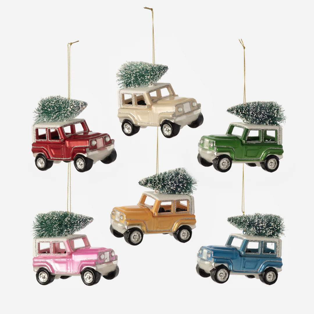 Jeep with Sisal Tree Ornament