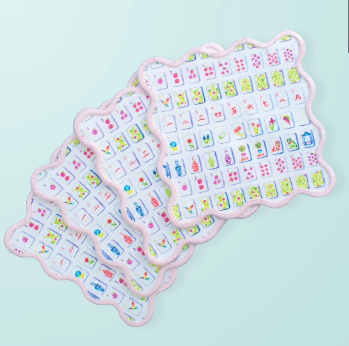 Mahjong Pattern Cocktail Squares