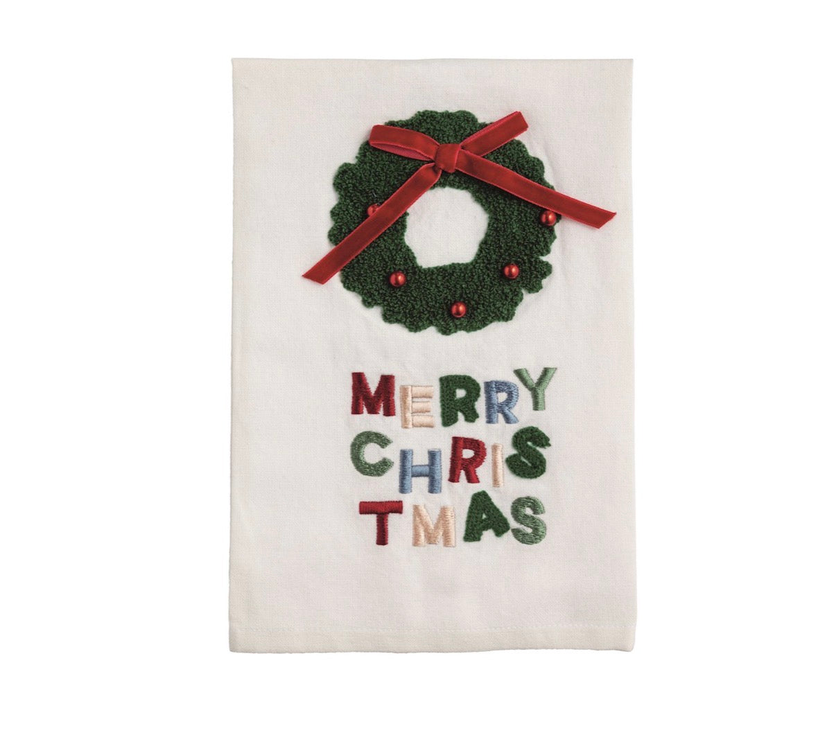 Wreath Whimsy Christmas Towel