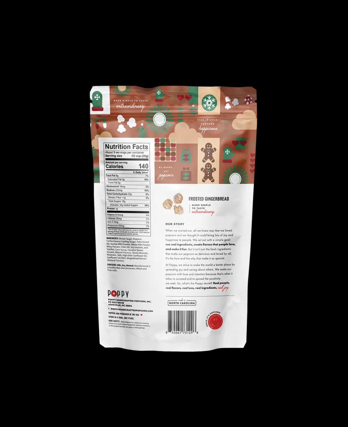 Frosted Gingerbread Popcorn
