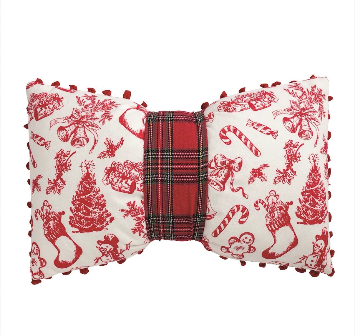 Toile Bow Pillow