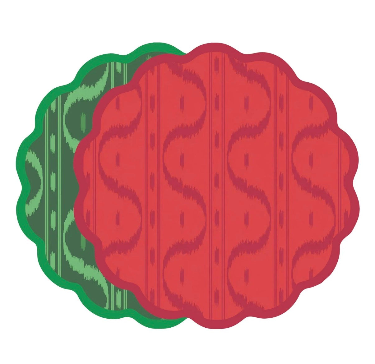 VIDA Festive Reversible Placemats Set of 4 (Green & Red)