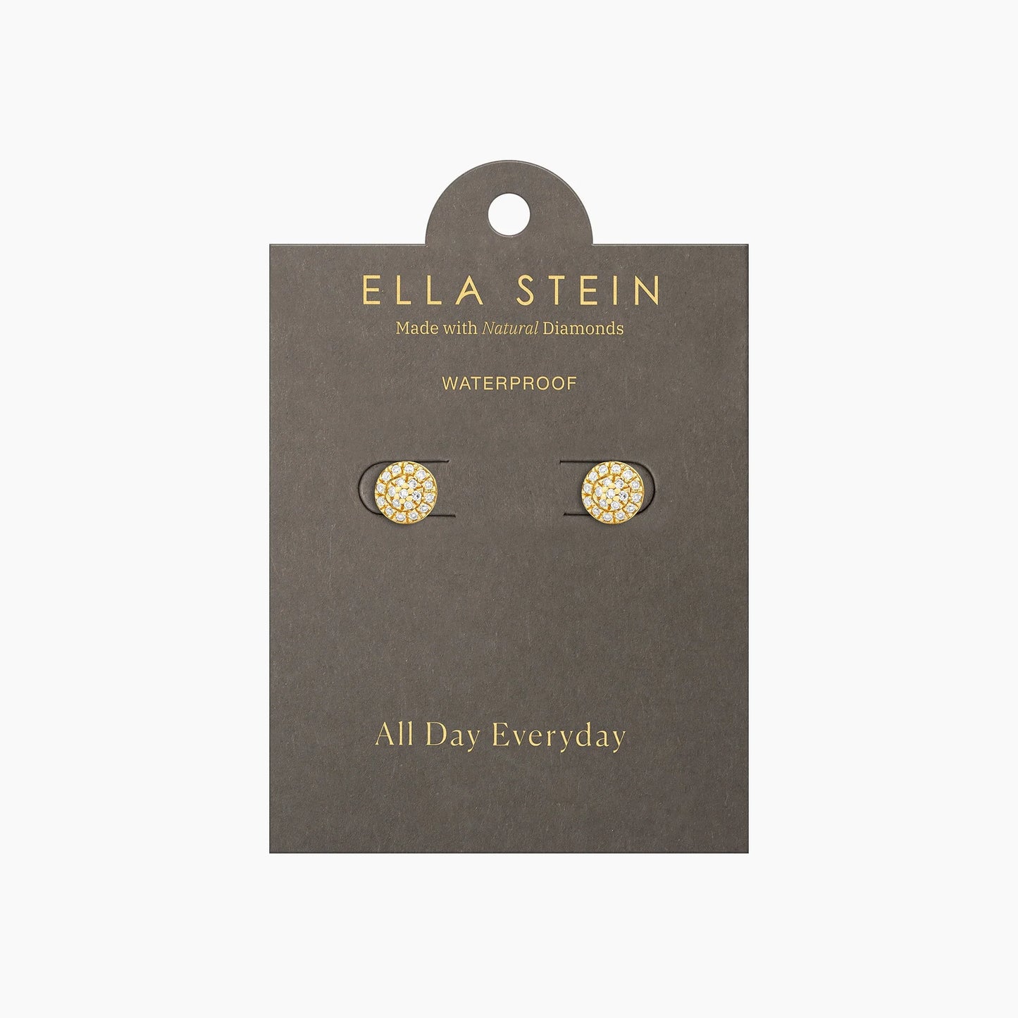 Gold Round Stud Earrings