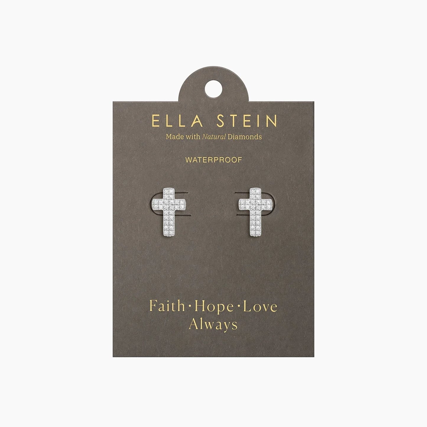 Silver Small Cross Stud Earrings
