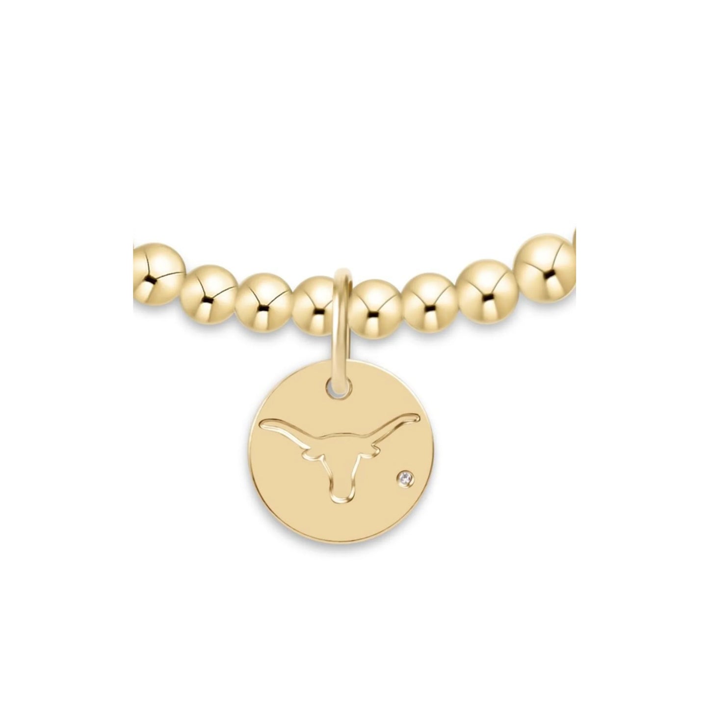 classic gold 3mm bead bracelet - Texas gold disc