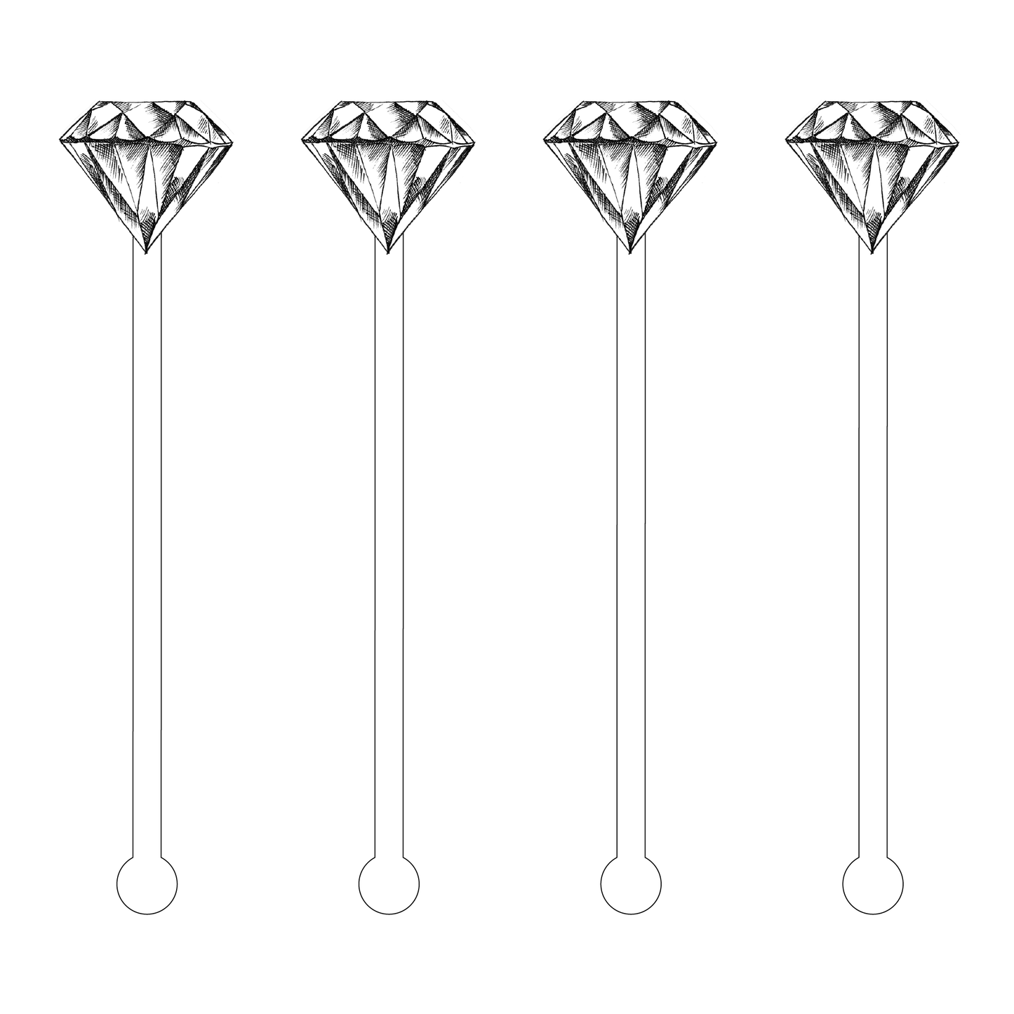 Diamond Acrylic Stir Sticks