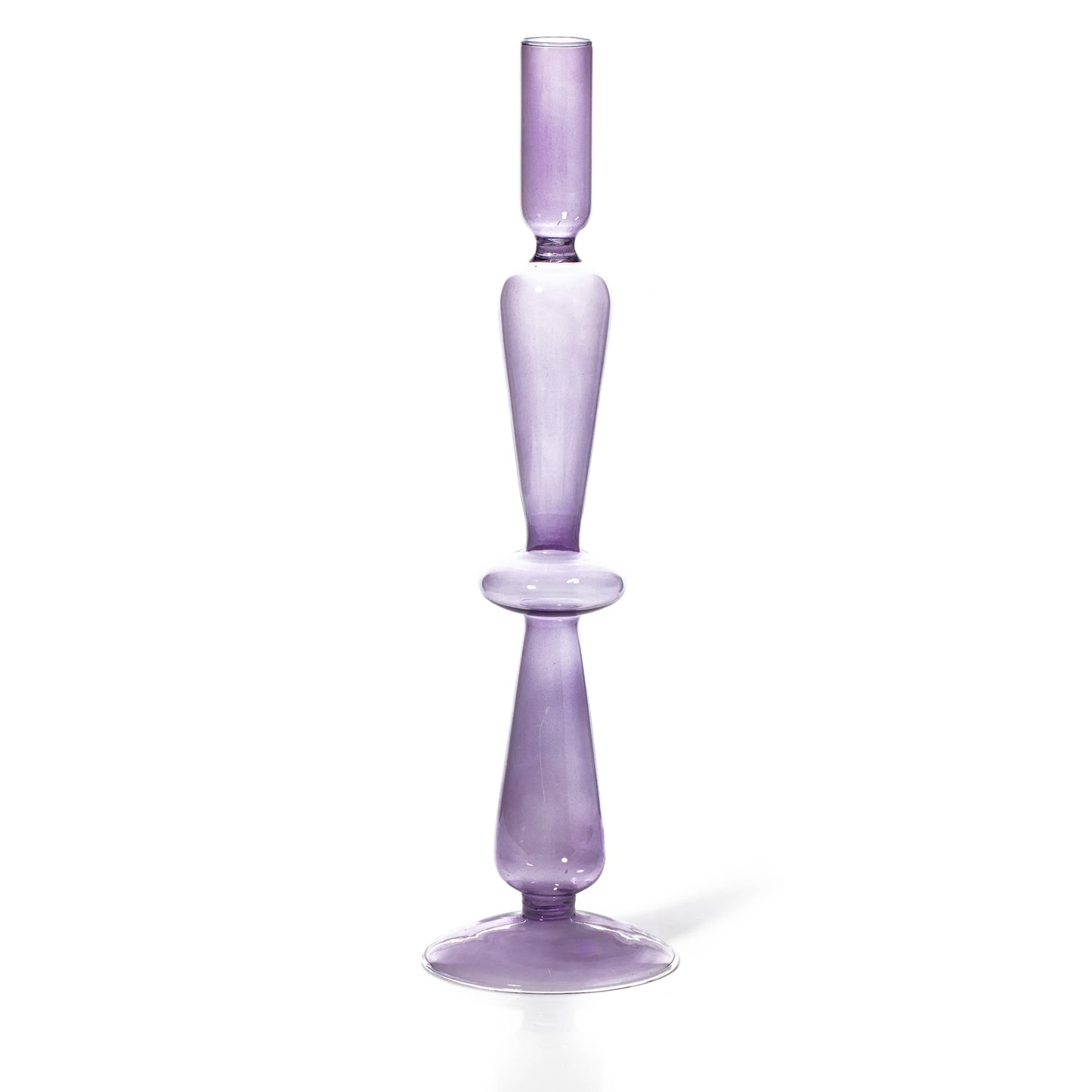 Taper Holder - Colored Glass - Lilac