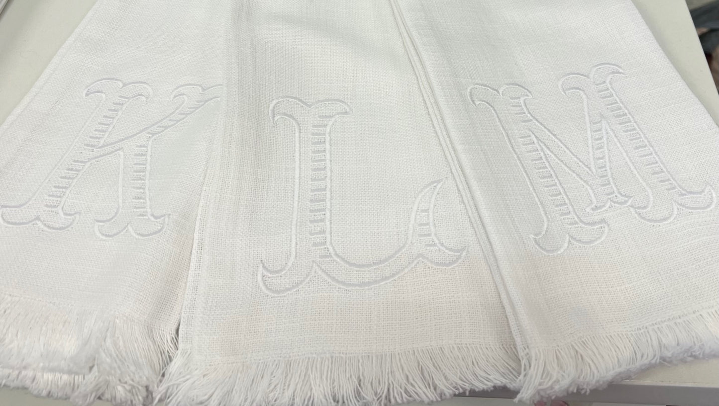 Initial Fringe Tea Towel