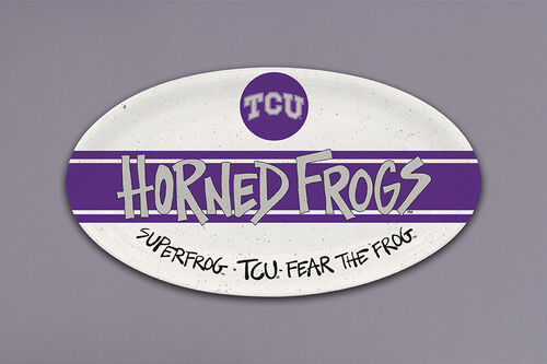 TCU Oval Melamine Platter