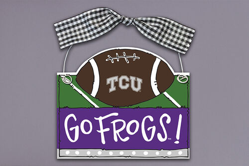 TCU Football Wooden Ornament