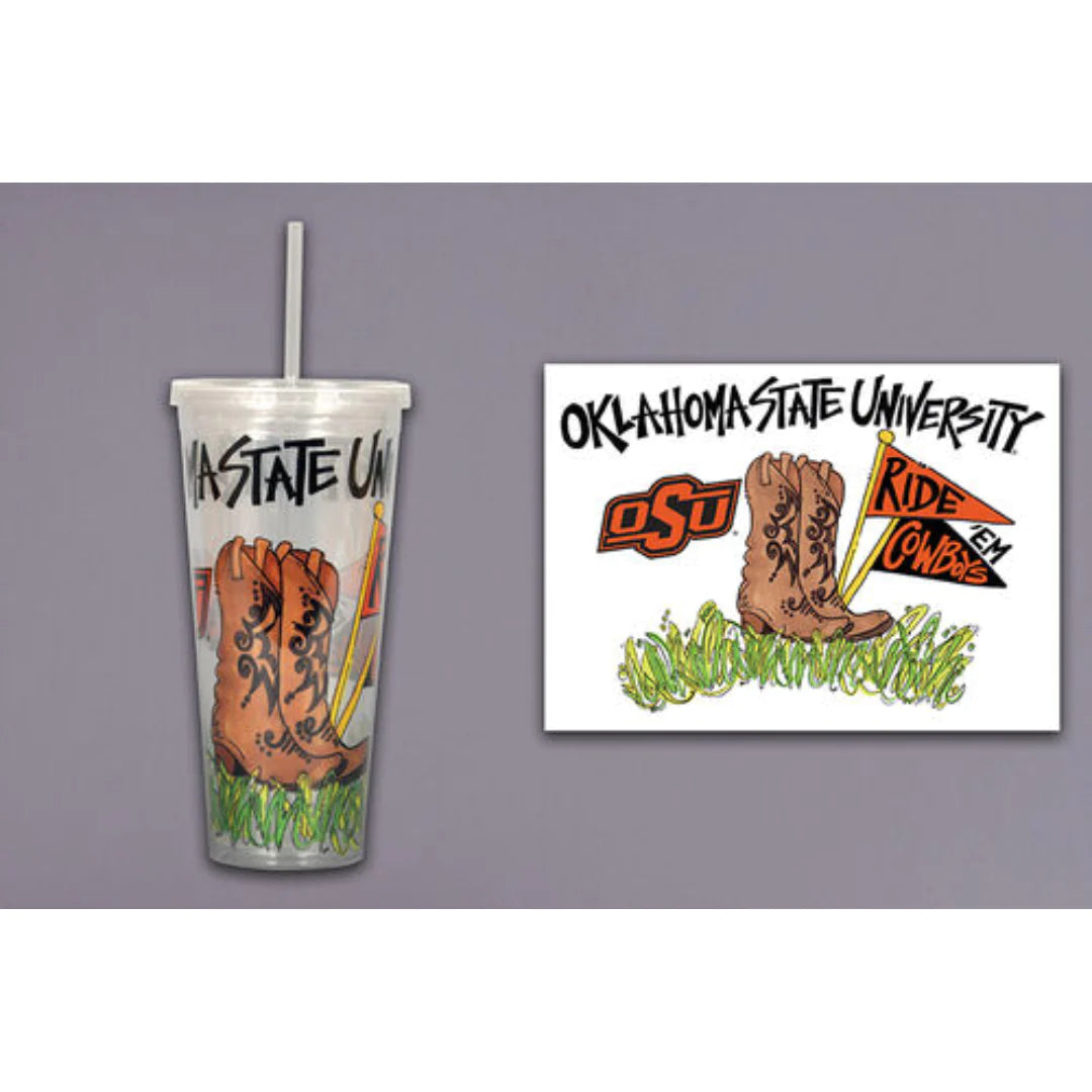 Oklahoma State Tumbler with Straw