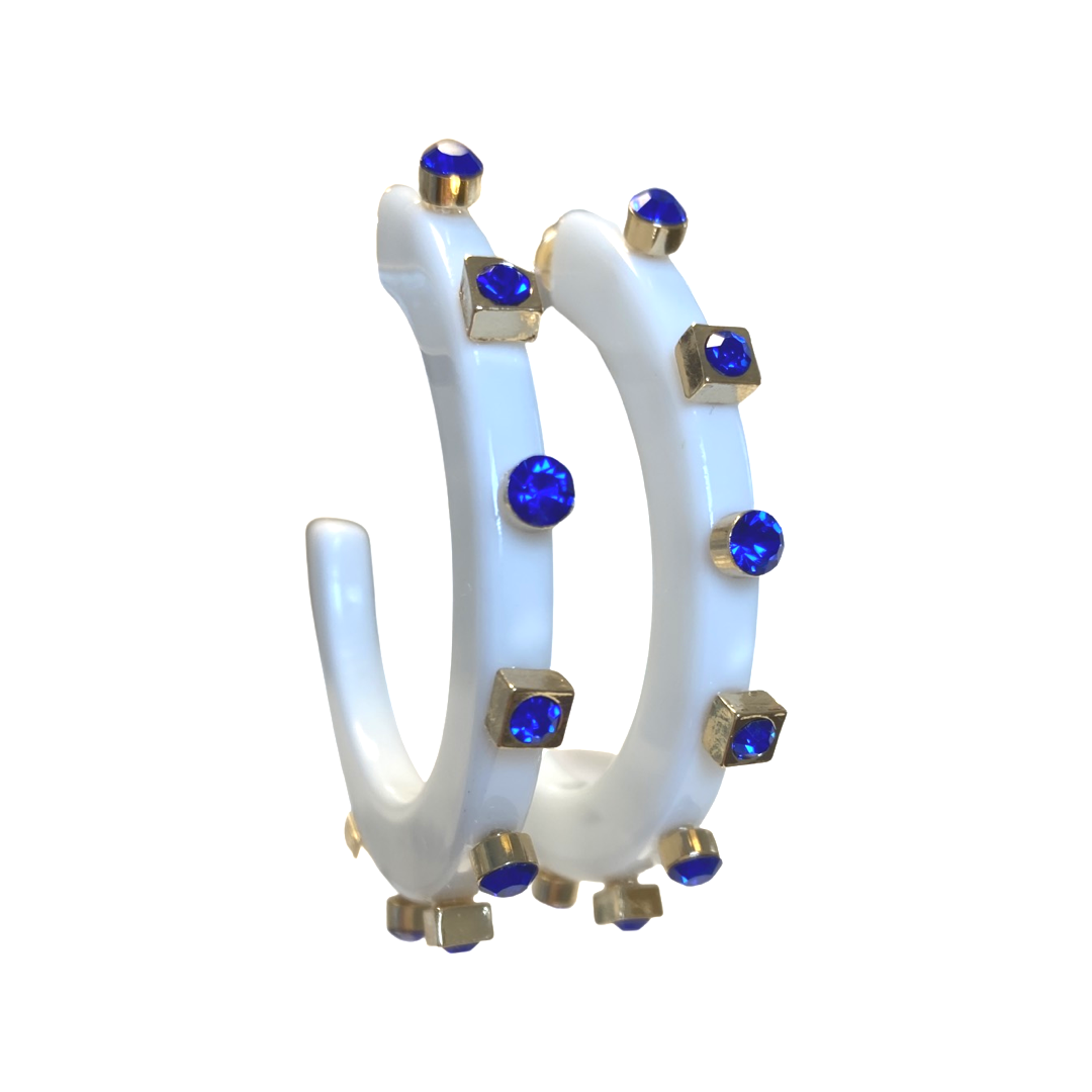 City Girl Jewel Hoop- White Sapphire