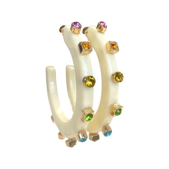 City Girl Jewel Bangles - Stark White