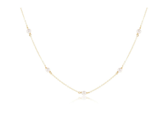 17” Choker Simplicity Chain Gold- 4mm Pearl