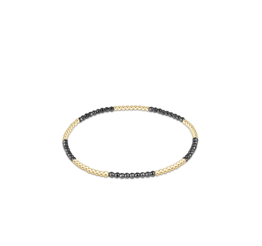 Blissful Pattern 2mm Bead Bracelet - Silver Faceted Hematite