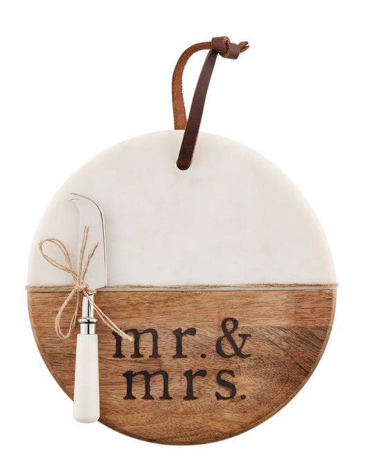 Mr. and Mrs. Cheese Board Set