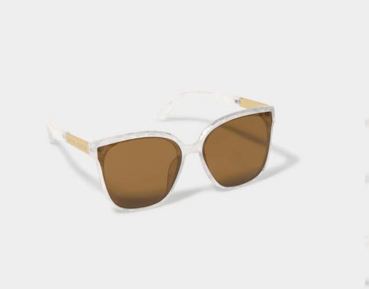 Savannah Sunglasses- White Marble